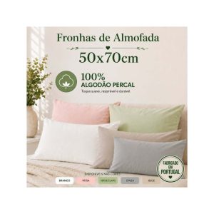 Fronhas de Almofada (2 unid.) 50x70cm 100% Algodão Percal