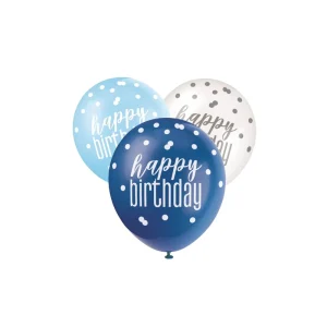 Balões Happy Birthday Azul 30cm