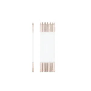 Conjunto 10 Velas Branco e Rosa Gold