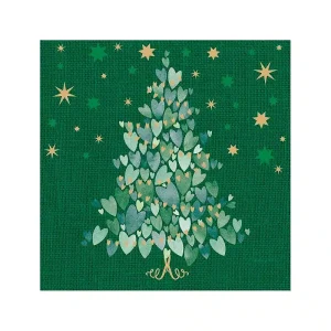 Guardanapos Árvore de Natal Corações Verde