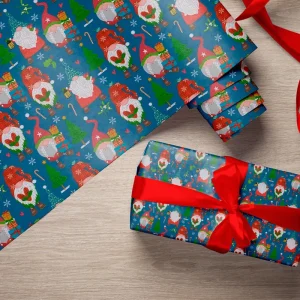 Rolo Papel de Embrulho Gnomos de Natal