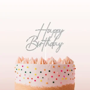 Topo de Bolo Happy Birthday Glitter